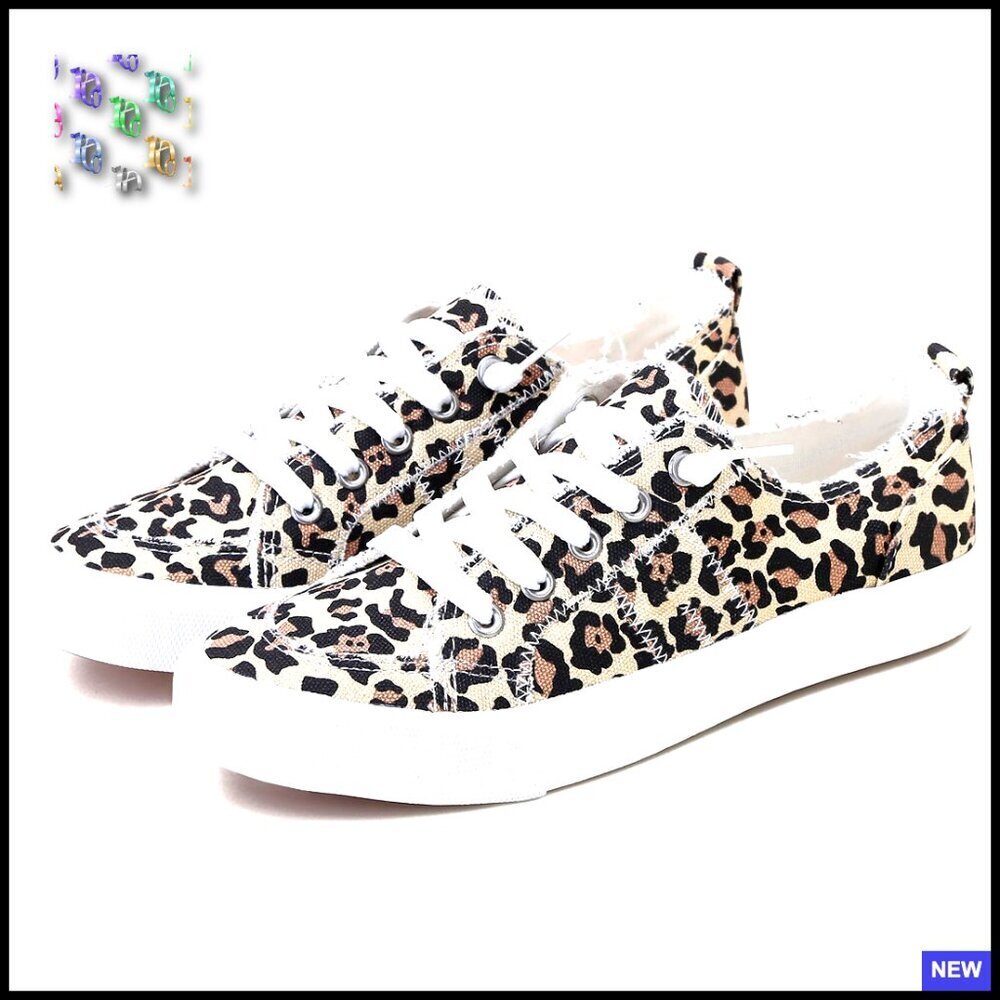 Fashion Sneakers Slip On Canvas Leopard Print Y2K Retro Chic Comfortable Shoes